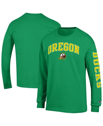 Champion Men's Green Oregon Ducks Arch Over Logo 2-Hit Long Sleeve T-Shirt