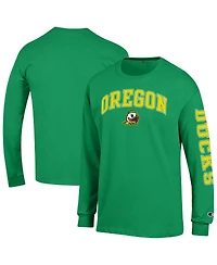 Champion Men's Green Oregon Ducks Arch Over Logo 2-Hit Long Sleeve T-Shirt