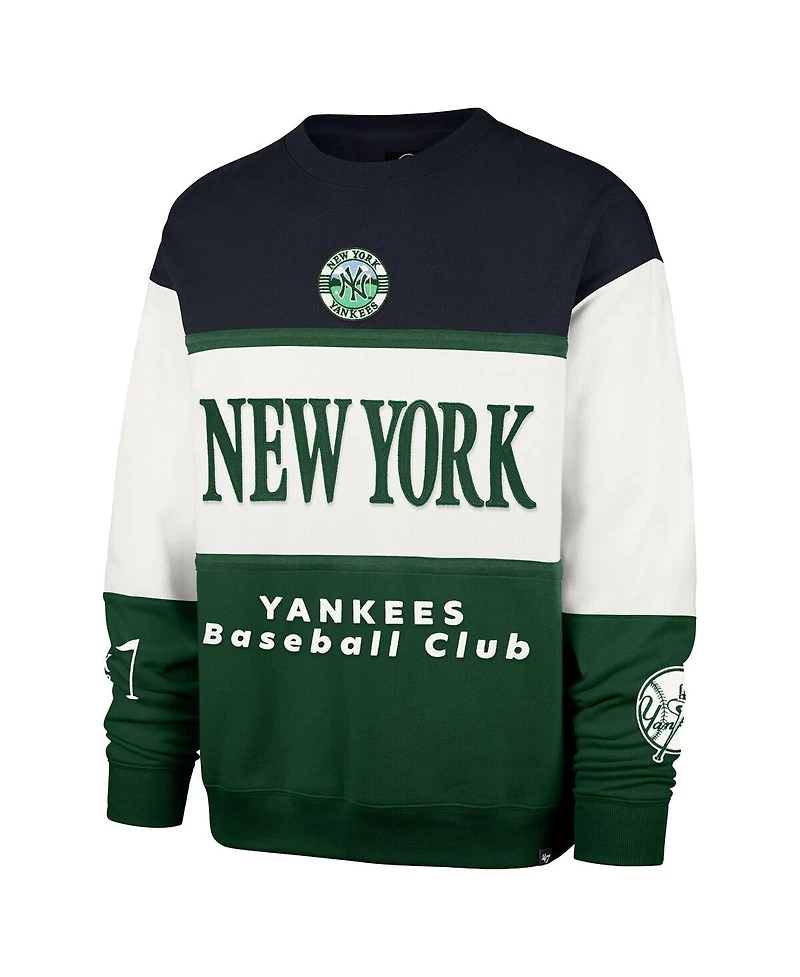 47 Brand Men's Green New York Yankees Tee Up Maximalist Fleece Sweatshirt