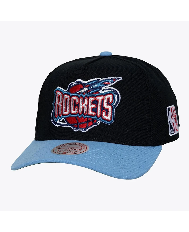 Mitchell & Ness Men's Black Houston Rockets Legendary Home Pro Pinch Snapback Hat