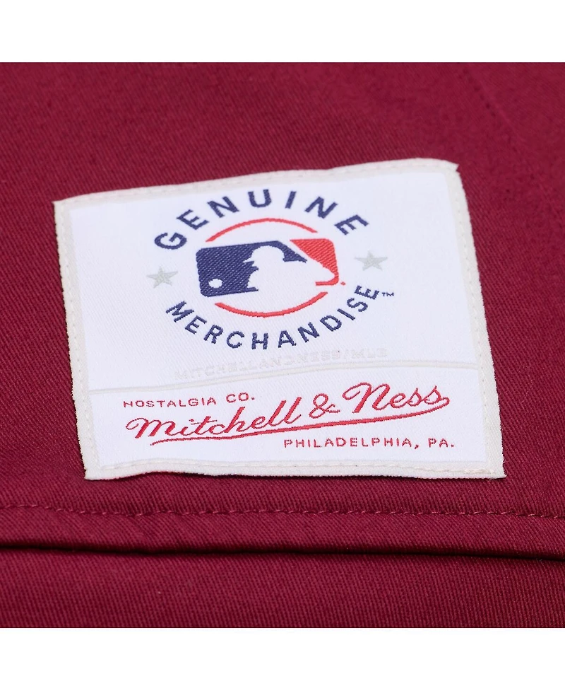 Mitchell & Ness Women's Burgundy Philadelphia Phillies Script Mechanic Cropped Full-Zip Jacket