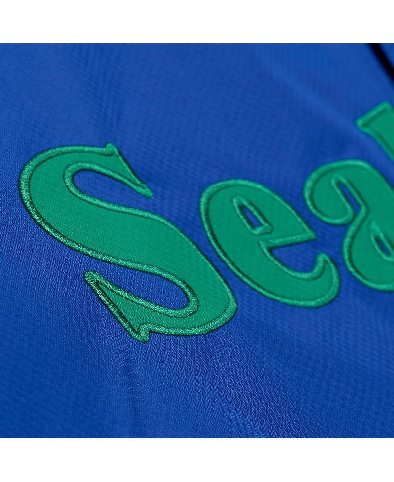 Mitchell & Ness Men's Royal Seattle Seahawks Coaches Full-Snap Hooded Windbreaker Jacket