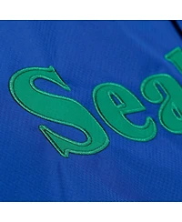 Mitchell & Ness Men's Royal Seattle Seahawks Coaches Full-Snap Hooded Windbreaker Jacket