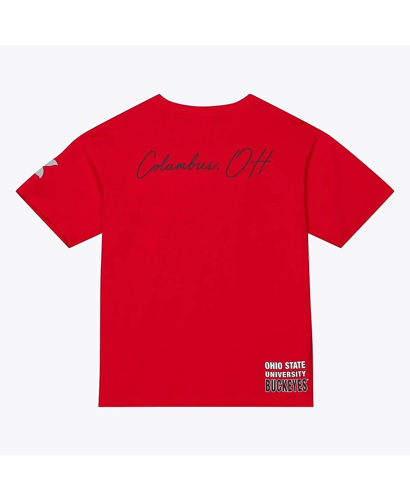 Mitchell & Ness Men's Scarlet Ohio State Buckeyes Double Clutch Premium T-Shirt