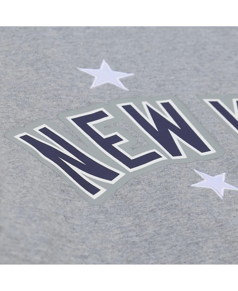 Mitchell & Ness Women's Heather Gray New York Yankees Pep Rally Cropped Boxy T-Shirt