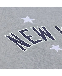 Mitchell & Ness Women's Heather Gray New York Yankees Pep Rally Cropped Boxy T-Shirt