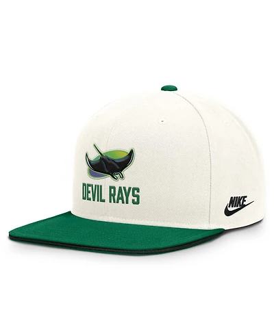 Nike Men's Cream/Green Tampa Bay Rays Cooperstown Pro Dri-fit Snapback Hat