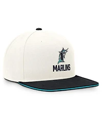 Nike Men's Cream/Black Florida Marlins Cooperstown Pro Dri-fit Snapback Hat