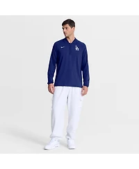 Nike Men's Royal Los Angeles Dodgers Authentic Collection Dri-fit Raglan Half-Zip Pullover