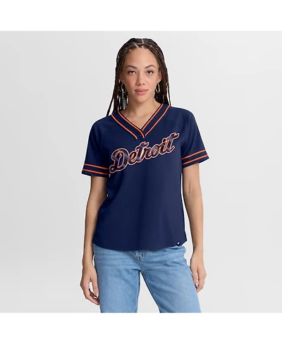 Fanatics Women's Navy Detroit Tigers Diva Race Ahead Raglan V-Neck T-Shirt