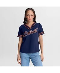 Fanatics Women's Navy Detroit Tigers Diva Race Ahead Raglan V-Neck T-Shirt