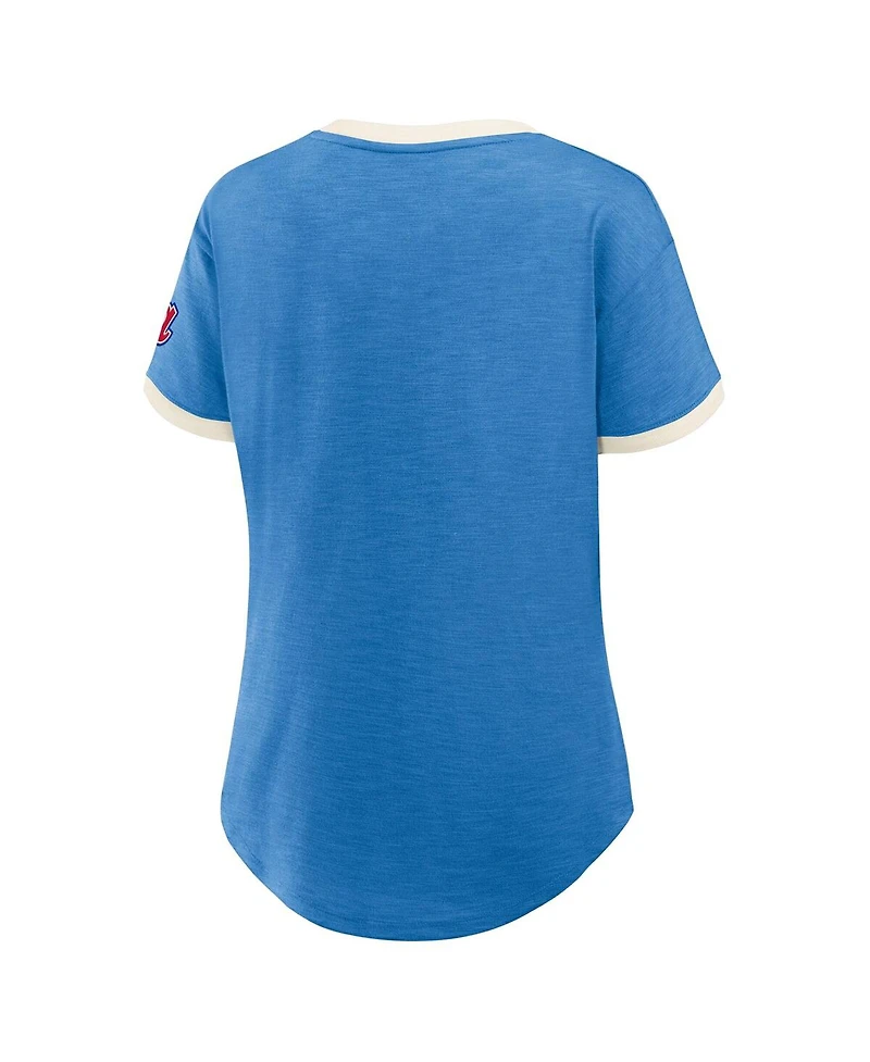 Fanatics Women's Royal Atlanta Braves Cooperstown Collection Vintage Play Slub V-Neck T-Shirt