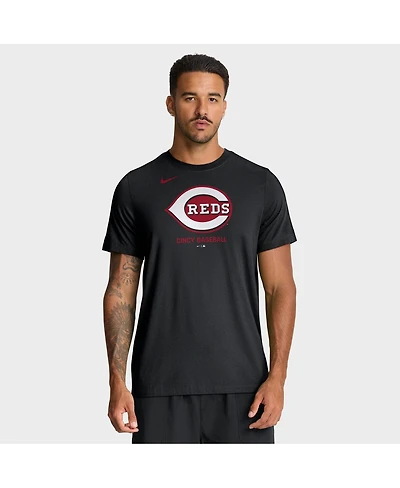 Nike Men's Black Cincinnati Reds Tri-Blend Logo T-Shirt