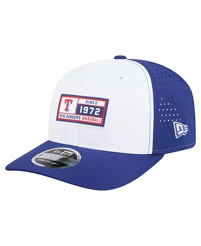 New Era Men's White/Royal Texas Rangers Established Patch 9SEVENTY Adjustable Hat