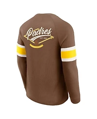 Darius Rucker Collection by Fanatics Men's Brown San Diego Padres Waffle-Knit Raglan Long Sleeve Henley T-Shirt