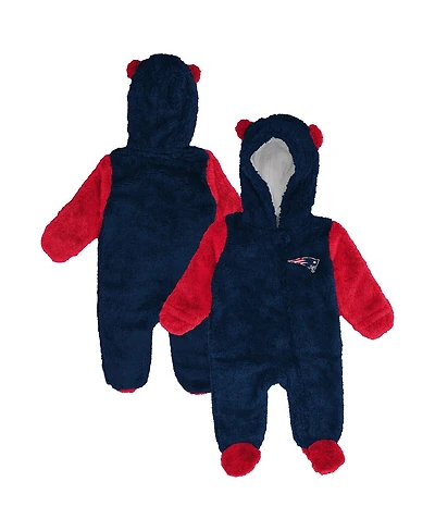 Outerstuff Baby Boys and Girls Navy New England Patriots Stay Napping Fleece Bunting Full-Zip Sleeper