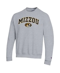 Champion Men's Heather Gray Missouri Tigers Arch Over Logo Pullover Sweatshirt