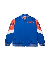 Mitchell & Ness Men's Blue New York Knicks Throw It Back Heavyweight Full-Zip Satin Jacket