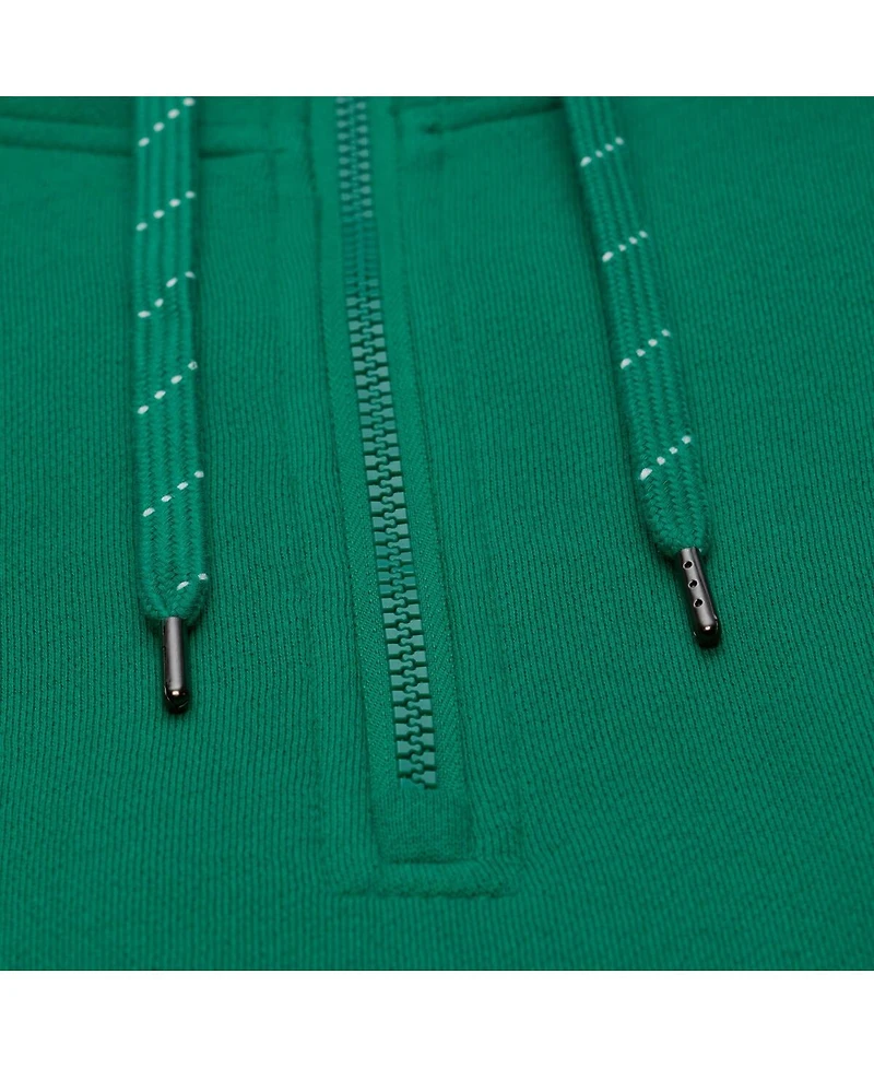 Mitchell & Ness Men's Green Boston Celtics Throw It Back Quilted Fleece Quarter-Zip Hoodie