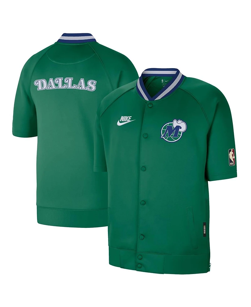 Nike Men's Green Dallas Mavericks Classic Edition Hardwood Classics Authentic On-Court Game Full-Snap Jacket