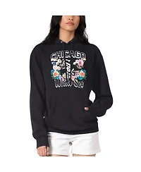 G-iii 4Her by Carl Banks Women's Black Chicago White Sox Flowers Graphic Pullover Hoodie