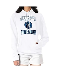 G-iii 4Her by Carl Banks Women's White Minnesota Timberwolves Graphic Fleece Pullover Hoodie