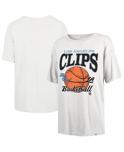 '47 Brand Women's White La Clippers City Edition Down Court Sadie T-Shirt