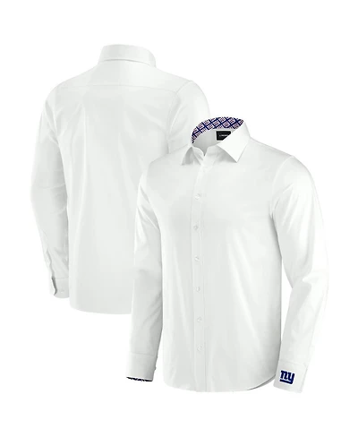 J. Palmer Men's White New York Giants Man-In-Motion Long Sleeve Button-Up Dress Shirt