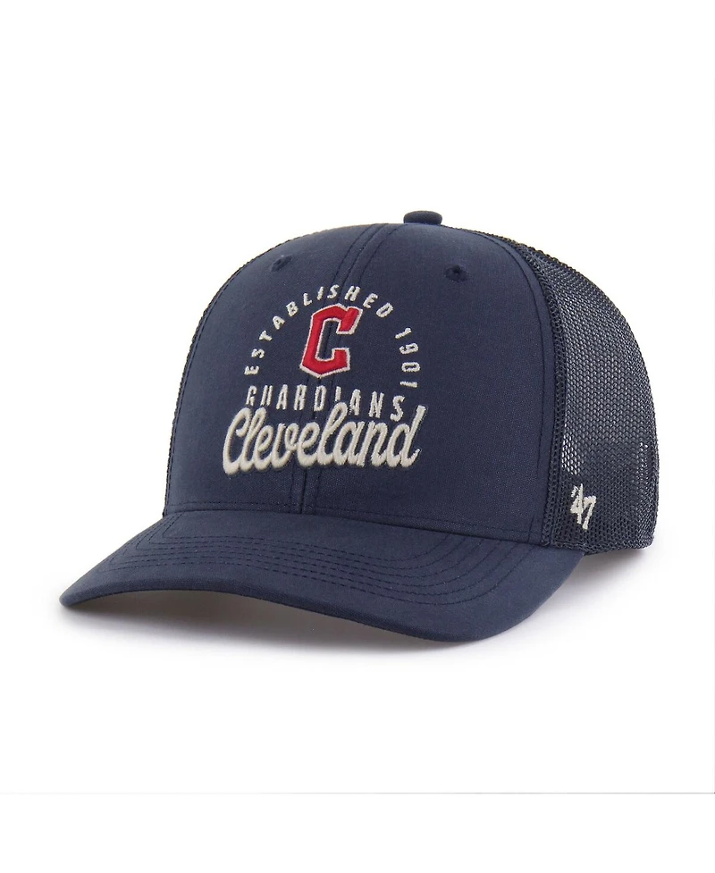 '47 Brand Men's Navy Cleveland Guardians Pitstop Trucker Adjustable Hat