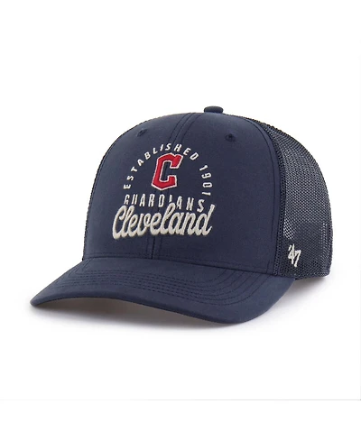 '47 Brand Men's Navy Cleveland Guardians Pitstop Trucker Adjustable Hat