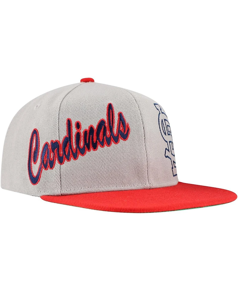Mitchell & Ness Men's Gray St. Louis Cardinals Knock Out Panel Snapback Hat