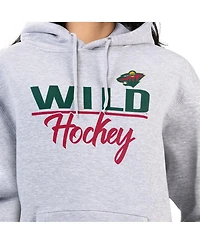 G-iii 4Her by Carl Banks Women's Heather Gray Minnesota Wild Team Sport Tri-Blend Fleece Hoodie