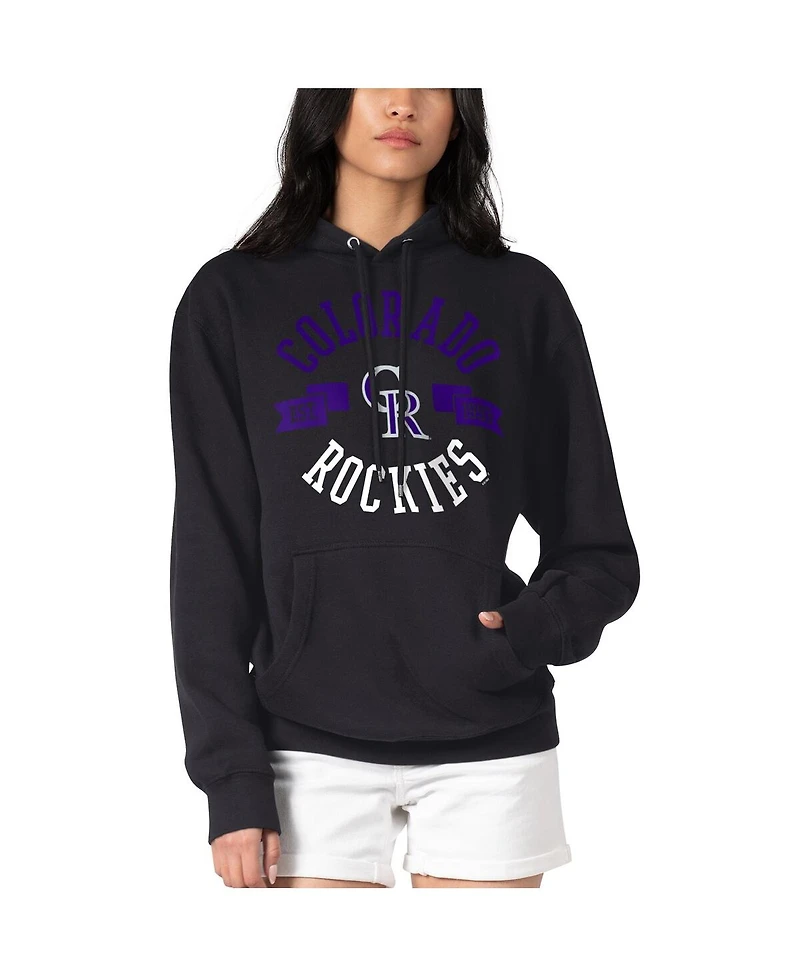 G-iii 4Her by Carl Banks Women's Black Colorado Rockies City Graphic Pullover Hoodie