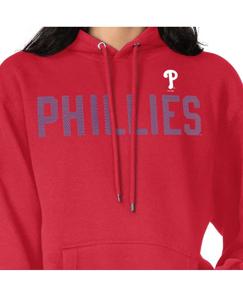 G-iii 4Her by Carl Banks Women's Red Philadelphia Phillies Dot Print Pullover Hoodie