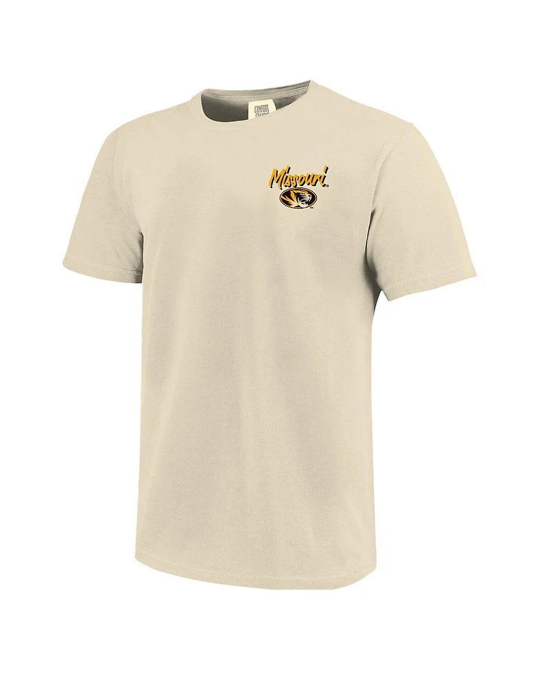 Image One Men's Natural Missouri Tigers Comfort Colors Hand-Drawn Campus Stack T-Shirt