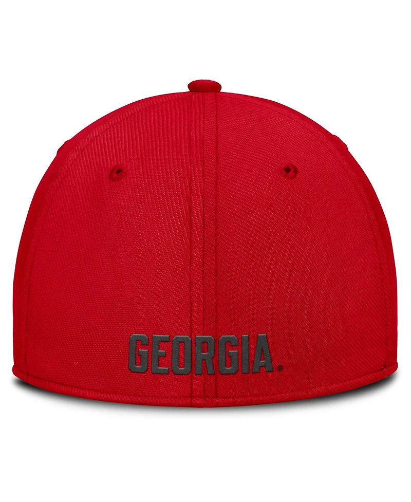 Nike Men's Red Georgia Bulldogs Rise Swoosh Dri-fit Flex Hat