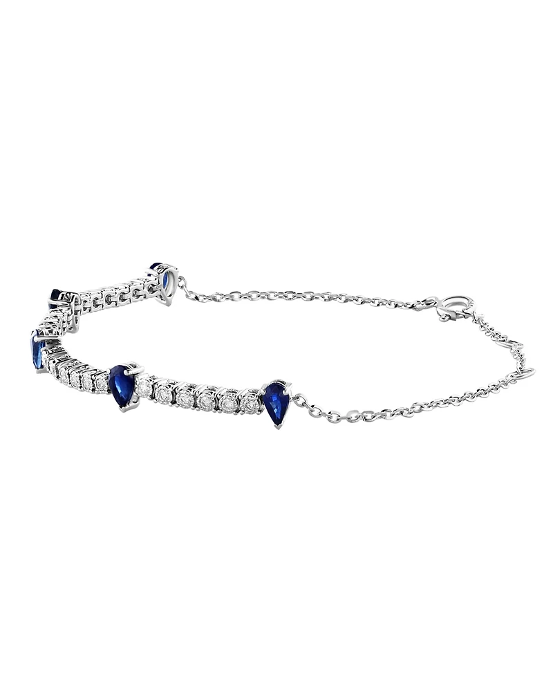 Lali Jewels Sapphire (1/3 ct. t.w.) & Diamond (1/3 ct. t.w.) Bracelet in 14k White Gold