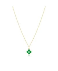 The Lovery Malachite Lucky Clover Necklace 14K Gold
