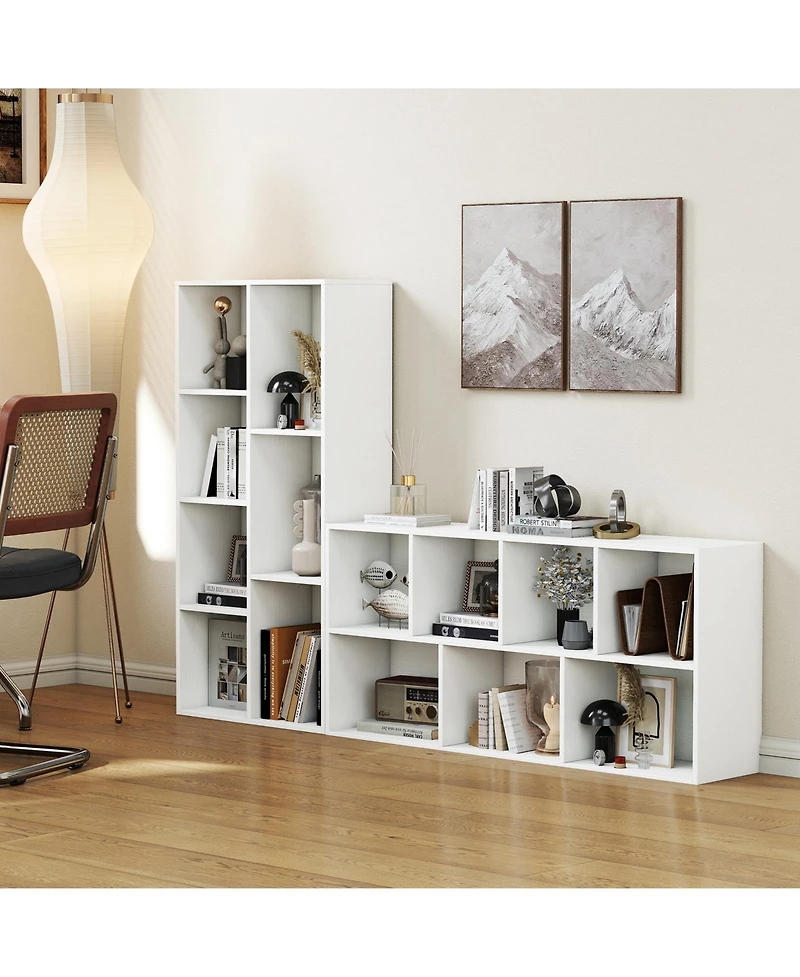 Slickblue 7-Compartment Bookshelf Vertical or Horizontal Storage