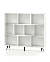 Slickblue 10-Cube Organizer Bookcase with Sturdy Metal Frame