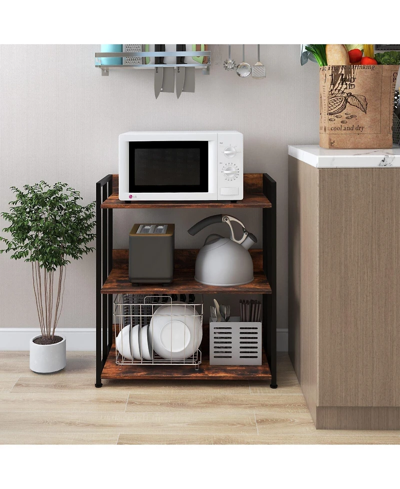 Slickblue Industrial 3-Tier Storage Shelf with Adjustable Shelves