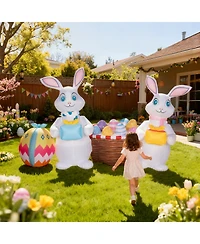 Hongge 5FT Inflatable Easter Bunny with Gift Boxes and Eggs for Yard