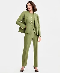 Tahari Asl Crewneck Vest Flare Pants