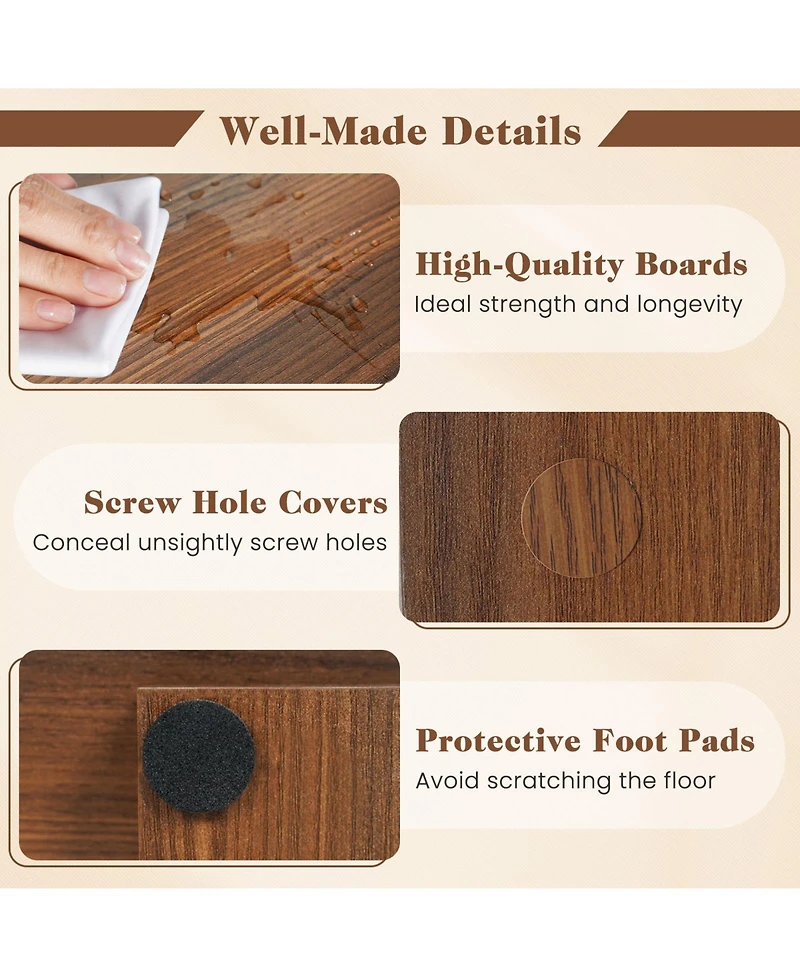 Sugift 6-Tier Geometric Bookshelf with 2 Anti-Tipping Kits for Home Office