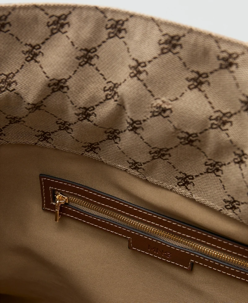 Mango Women's Logo-Print Bucket Bag