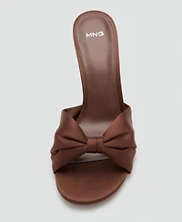 Mango Women's Satin-Finish Bow Sandals