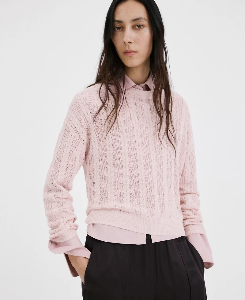 Mango Women's Lace Pattern Knit Sweater