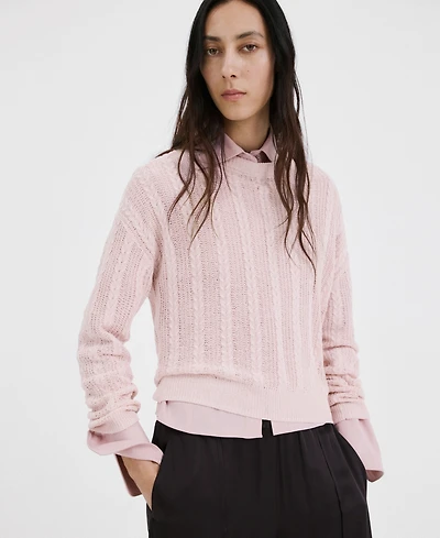 Mango Women's Lace Pattern Knit Sweater