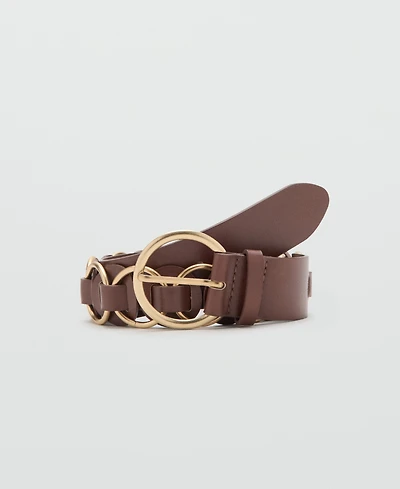 Mango Women's Rounded Buckle Belt