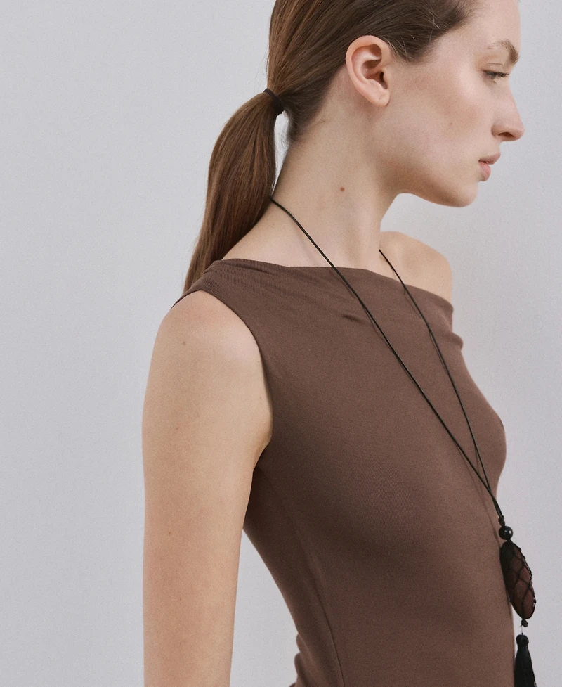 Mango Women's Gathered Body Asymmetrical Dress